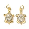 Brass Micro Pave Clear Cubic Zirconia Pendants KK-L253-23G-02-1