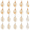 20Pcs 2 Colors Natuarl Cowrie Shell Vortex Copper Wire Wrapped Pendants PALLOY-WR00015-1
