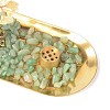 Natural Yellow Quartz Money Tree Buddha Sculpture Set Incense Burner & Natural Green Aventurine on Trays for Wealth DJEW-G027-19RG-07-4