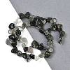 Natural Green Rutilated Quartz Nuggets Beads Strands G-B125-A14-01-2