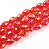 Transparent Electroplate Glass Beads Strands EGLA-N013-T6mm-B29-1