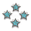 Alloy Pendants with Synthetic Turquoise PALLOY-TADZ0001-03AS-3