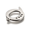 Tarnish Resistant 304 Stainless Steel Letter Pendant Rhinestone Settings STAS-Y006-61P-Q-3