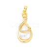 Brass Micro Pave Cubic Zirconia Pendants KK-F894-02G-1