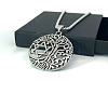 Stainless Steel Star of David Life Tree Pendant Necklaces JQ9239-1