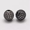 Brass Micro Pave Cubic Zirconia Beads ZIRC-E110-07B-1