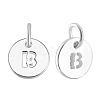 2Pcs 925 Sterling Silver Hollow Flat Round Charms with Jump Rings STER-PH0002-83B-1