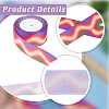 10M Gradient Color Polyester Grosgrain Ribbon OCOR-WH0078-74B-6