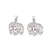 Brass Micro Pave Clear Cubic Zirconia Pendants KK-Q073-04P-1