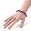 Galss Round Beaded Stretch Bracelet BJEW-JB09239-3