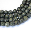 Natural Serpentine/Green Lace Stone Round Bead Strands G-E334-10mm-14-1