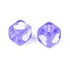 Spray Painted Transparent Acrylic Beads OACR-N140-02B-2