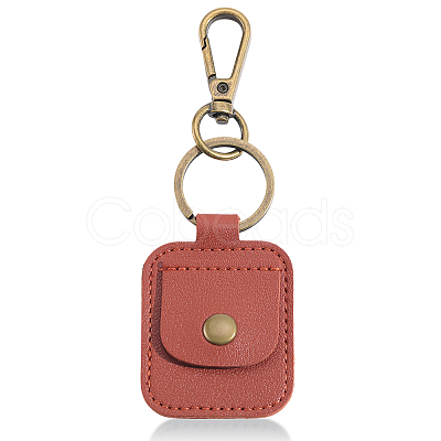 Rectangle PU Leather Ring Holder Pendant Decoration AJEW-WH20054-027D-1