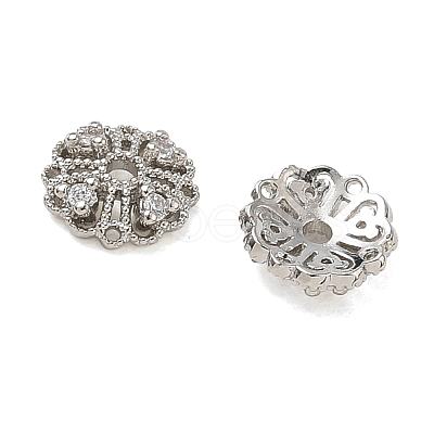 Brass Micro Pave Cubic Zirconia Bead Caps CU-CBA6E4E-07P-1