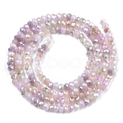 Electroplate Glass Beads Strands X-EGLA-S192-001B-B02-1