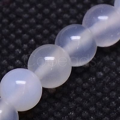 Natural White Agate Round Beads Strands G-L086-4mm-30-1