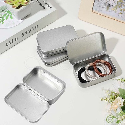 4Pcs Iron Jewelry Storage Boxes with Hinged Lid CON-SP0001-20B-1