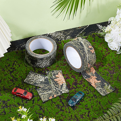 Cotton Camouflage Ribbons OCOR-WH0078-499-1