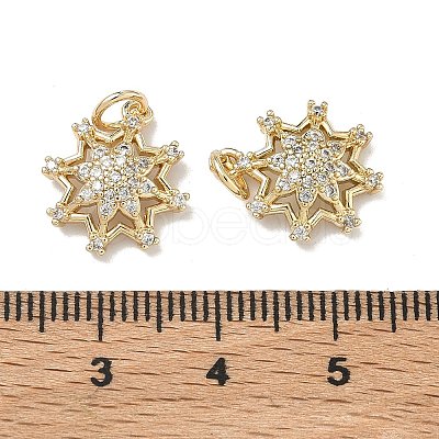 Brass Micro Pave Cubic Zirconia Pendants KK-D235-11G-1