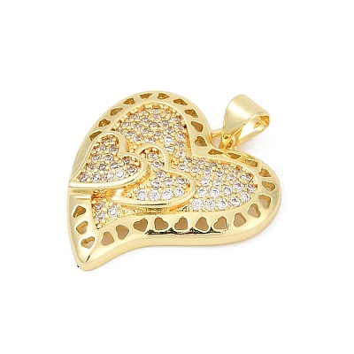 Brass Micro Pave Cubic Zirconia Pendants KK-D317-087G-1