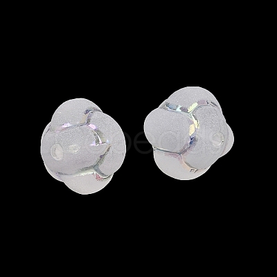 Frosted Transparent Acrylic Beads OACR-P029-16B-01-1