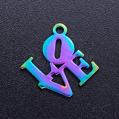Valentine's Day Ion Plating(IP) 201 Stainless Steel Charms STAS-Q201-JN170-1