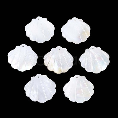 Natural Shell Carved Pendants SSHEL-T017-33-1