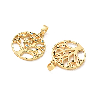Brass Micro Pave Cubic Zirconia Pendants CU-CBA84C5-09G-01-1