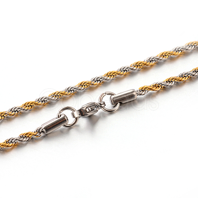 304 Stainless Steel Rope Chain Necklaces STAS-M174-012C-1