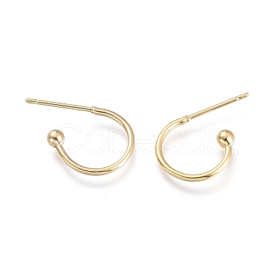 304 Stainless Steel Earring Hooks STAS-K211-01G-1