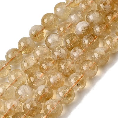 Heated Natural Citrine Beads Strands G-D323-A01-10mm-A-1