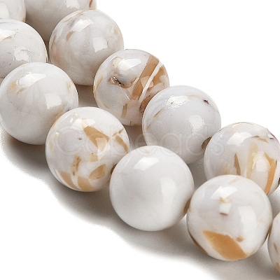 Assembled Synthetic Stone and Trochus Shell Beads Strands X-G-B128-08C-01-1