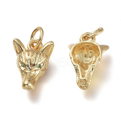Brass Micro Pave Cubic Zirconia Pendants KK-P188-A-1