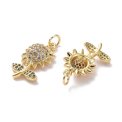 Brass Micro Pave Cubic Zirconia Pendants KK-G415-37G-1