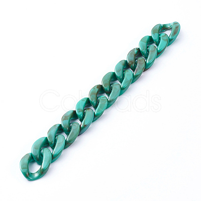 Handmade Acrylic Curb Chains AJEW-JB00679-01-1