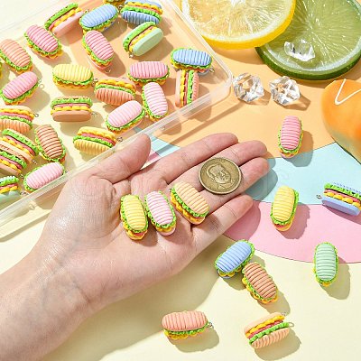 40Pcs 8 Colors Resin Pendants RESI-CJ0004-50-1