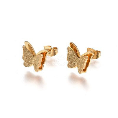 304 Stainless Steel Stud Earrings EJEW-H367-19-1