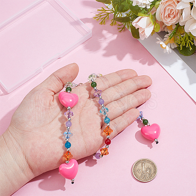 1Pc Alloy & Resin Heart Bag Charms FIND-UN0010-34A-1