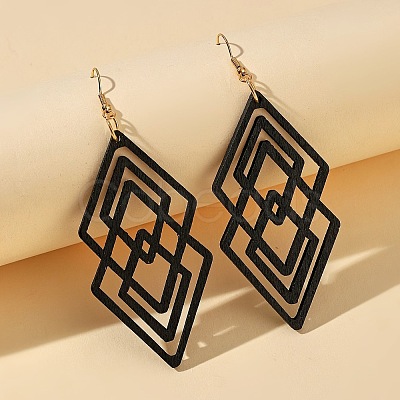 Hollow Iron Wood Dangle Earrings for Women WG5E3B8-02-1