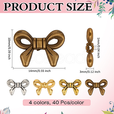 160Pcs 4 Colors Tibetan Style Alloy Beads FIND-ME0003-51-1