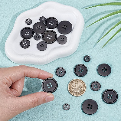 20Pcs 4 Styles 4-Hole Zinc Alloy Buttons BUTT-NB0002-12B-1
