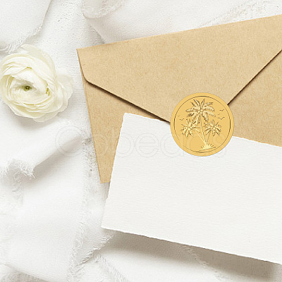 Plastic Self Adhesive Gold Foil Embossed Stickers DIY-WH0575-063-1