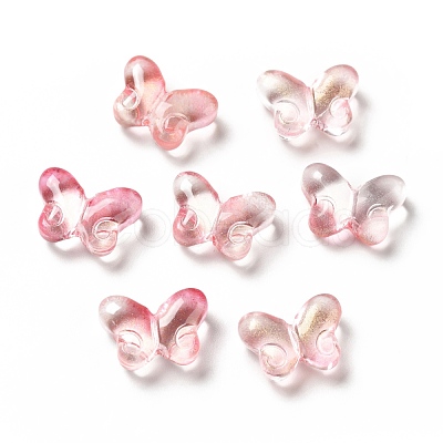 Transparent Baking Paint Glass Beads GLAA-F115-01D-1