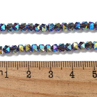 Electroplate Glass Beads Strands GLAA-Q105-02U-1