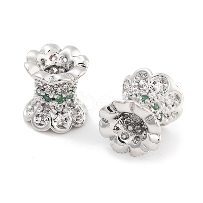 Brass Micro Pave Clear Cubic Zirconia Beads KK-P271-39A-01-1