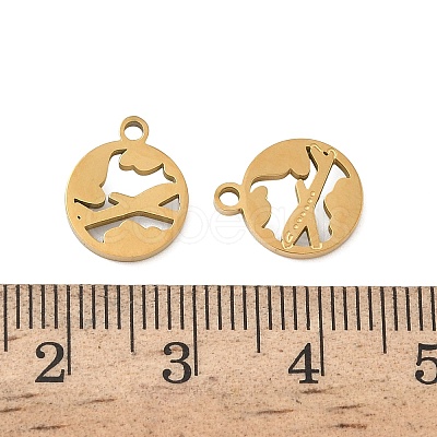 304 Stainless Steel Charms STAS-D208-10G-1