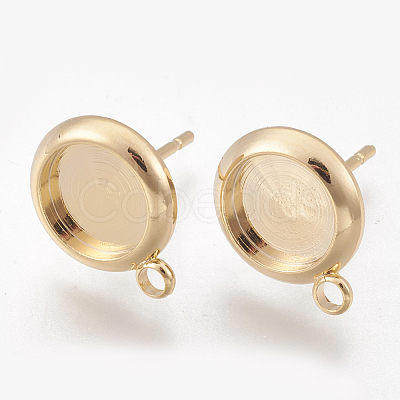 Brass Ear Stud Findings X-KK-S345-021G-1