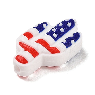 Independence Day Silicone Focal Beads SIL-R147-01B-1