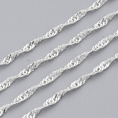 Soldered Brass Coated Iron Singapore Chains CH-T002-03S-1