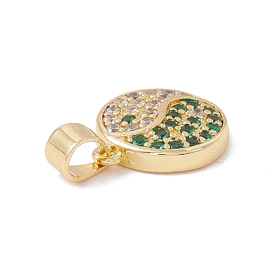 Brass Micro Pave Cubic Zirconia Charms Real 18K Gold Plated KK-G415-39G-03-1